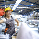 Работник/работница производства portrait female factory worker showing okay sign 2